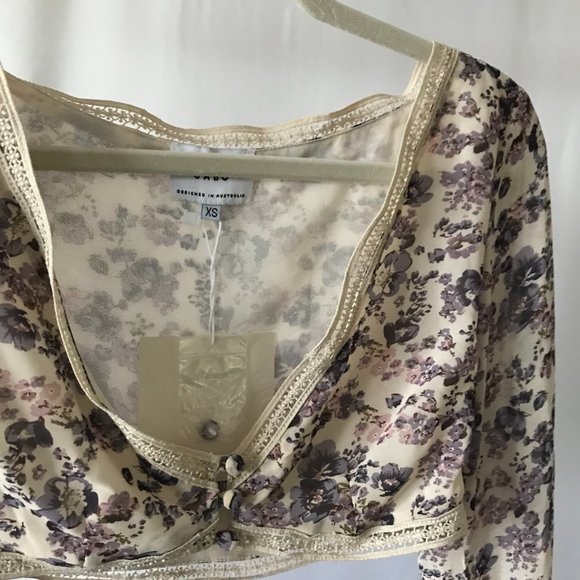 Sabo Floral long sleeve crop top - Picture 3 of 4